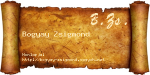Bogyay Zsigmond névjegykártya